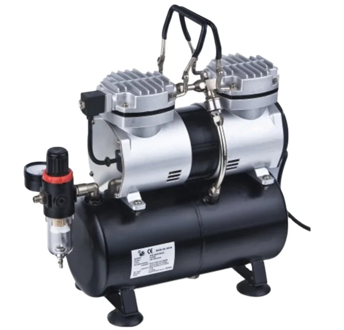 Hot sale 3.5L Tank and Gauge low noise oil free airbrush pump mini piston air brush compressor