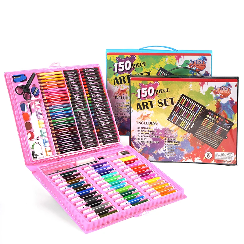 
Super Mega 150pcs Multi Watercolor Pen Oil Pastel Drawing Set Kids Students Paint Art Set 