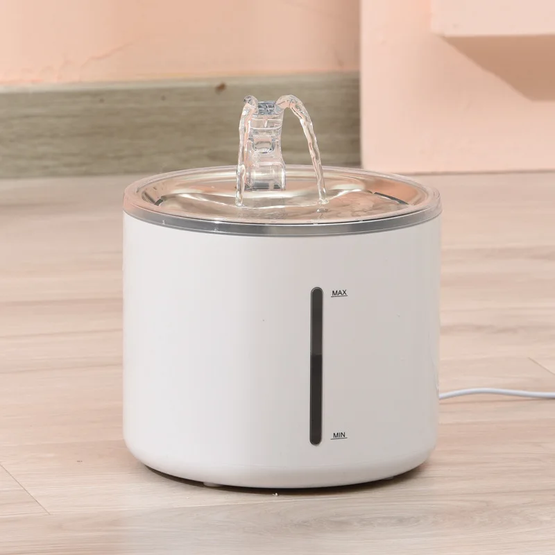 Stainless Steel Bowl Adjustable Water Flow Pet Fountain 2.6L Cat Water Bowl Automatic Fountain For Cat And Dog