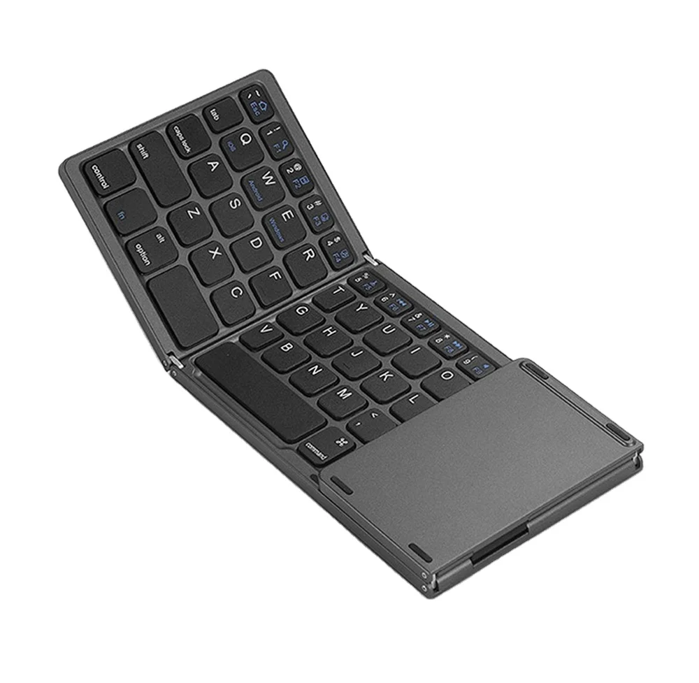 Portable Folding BT English Keyboard Wireless Rechargeable Foldable Touchpad for IOS Android Windows ipad Tablet