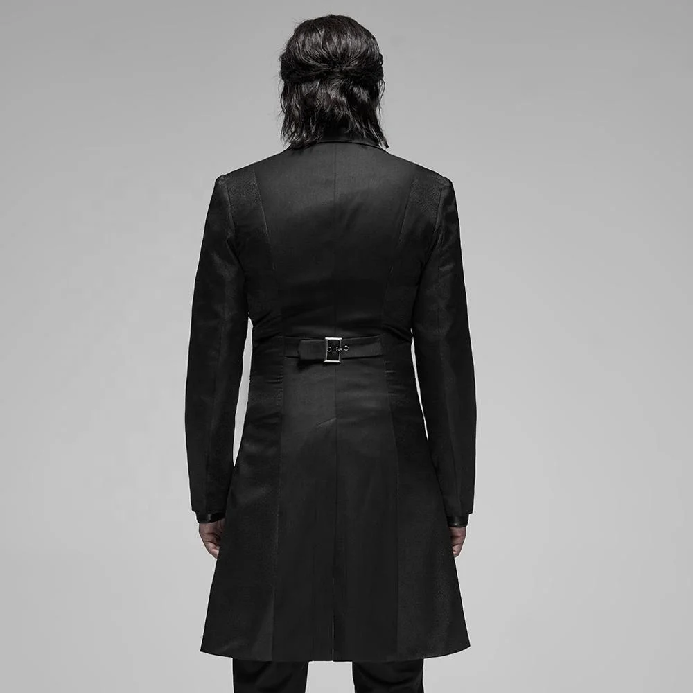 PUNK RAVE WY-1189  steampunk Gentleman floral fabric long coat men Autumn winter Long Spring Men Suit