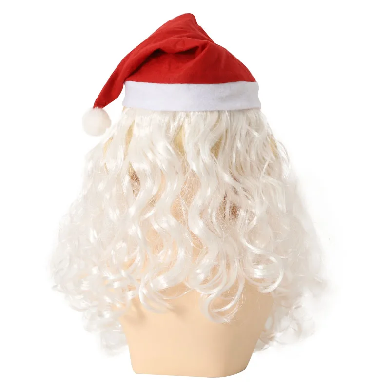 Santa claus Party Mask Realistic Latex Mask Full Over Head  Christmas Masks with Red Santa Hat and Beard Overhead