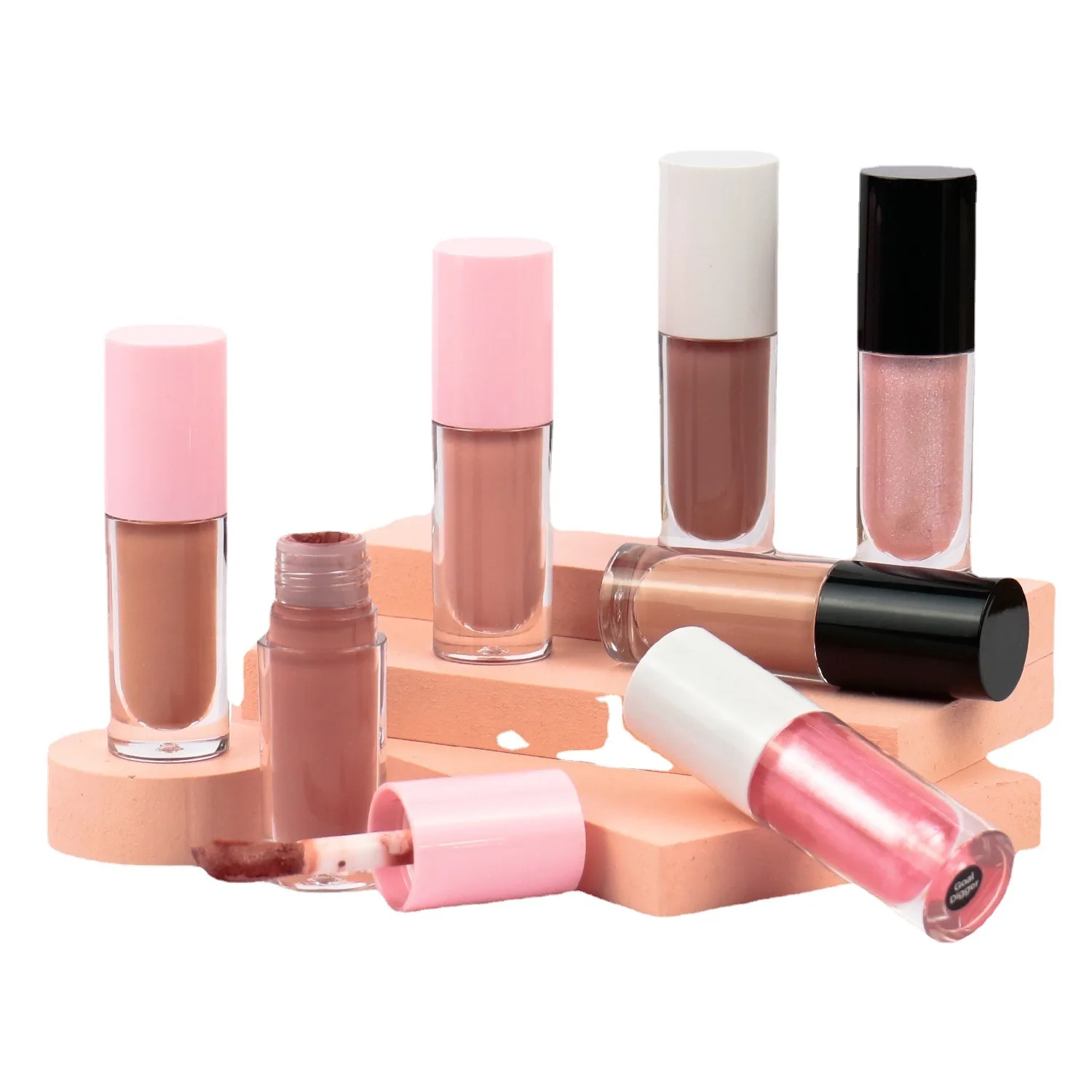 OEM/ODM Container Base Shiny Custom Logo Lipgloss Private Label Lipsticks Nude Color Lip Gloss