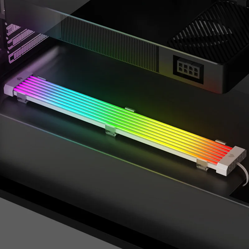 RGB 8PIN/24PIN PSU Удлинительный шнур крышка провода GPU удлинитель кабеля освещение стример Радуга Неон VGA