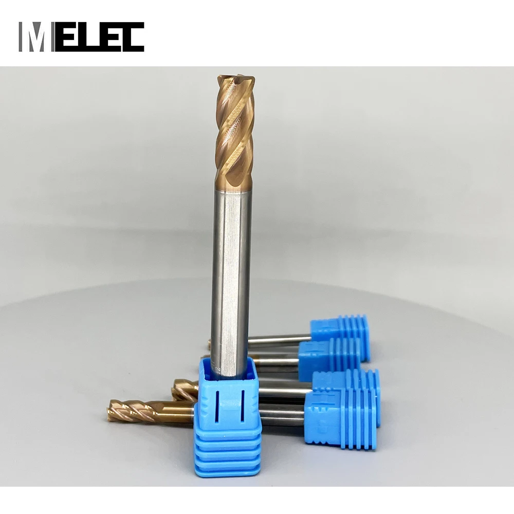 Металлический фрезерный станок MELEC из карбида вольфрама hss hrc60 6R0.5*15 * D6 * 50 мм с 4 канавками и угловым радиусом