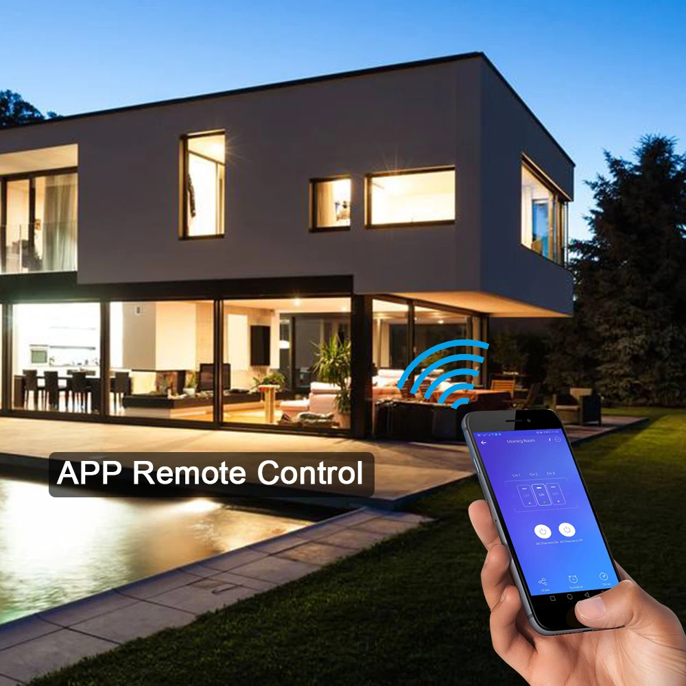 Home Automation Alexa Remote Control 10A Electric Current Wireless On Off WIFI Smart Power Switch for Light Ceiling Fan