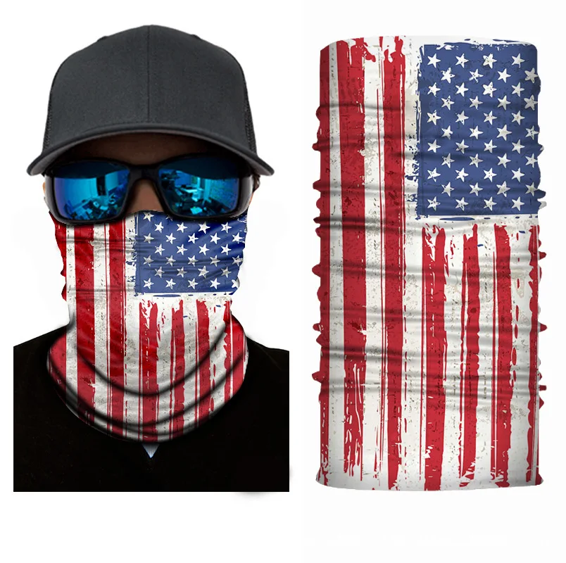 Hot Selling Style Country Usa Flag Bandana Cycling Neck Gaiter Warmer Cheaper Seamless Tube Bandana