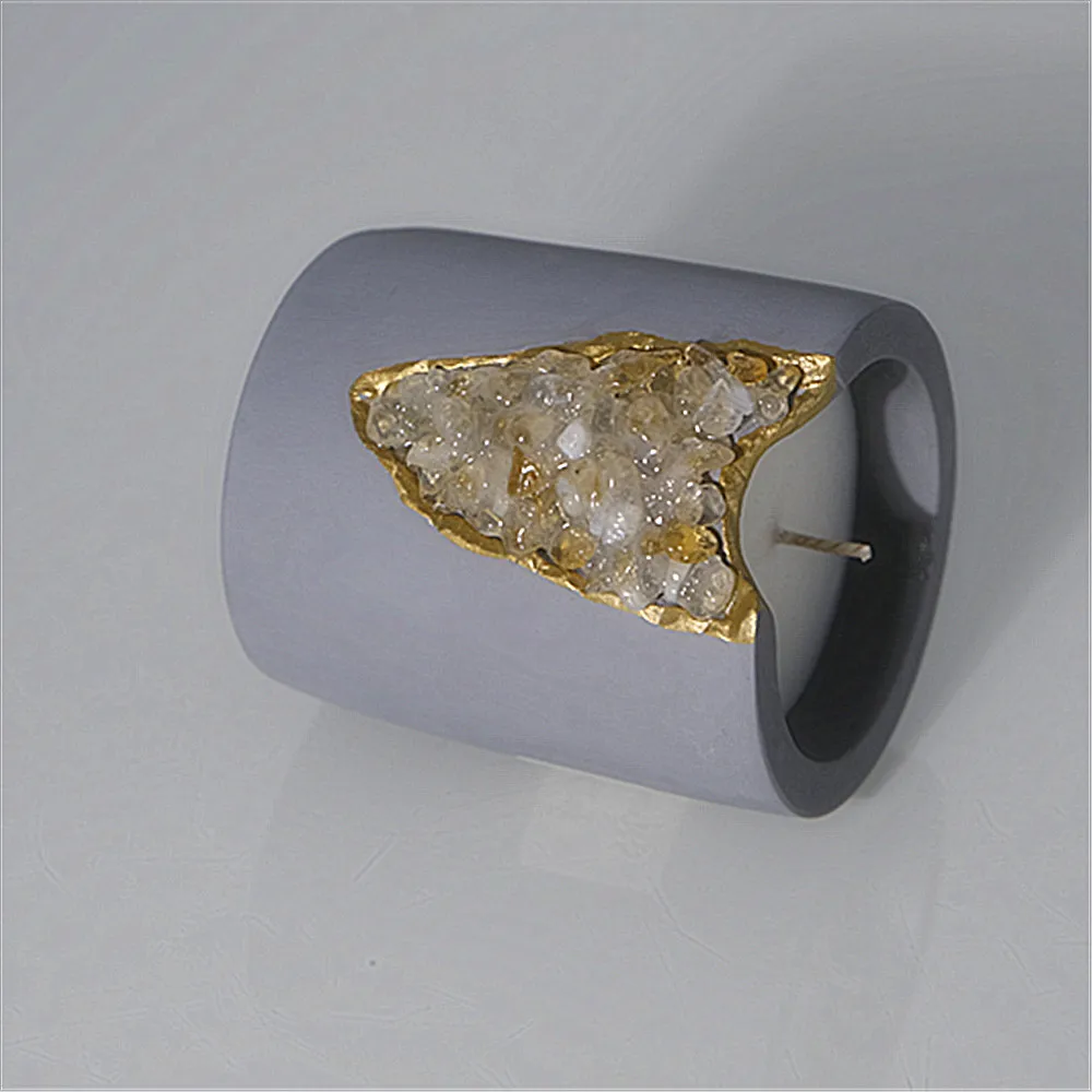 Crystal Scented Candle Soy Wax Special Design Crystal Personal Label Cement Jar Crystal Scented Candles