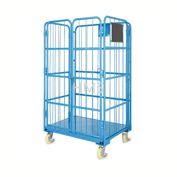 Warehouse Transport Roll Container Security Rolling Cage Cart with Door