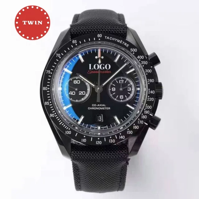 Роскошные наручные часы High-end Deep Black Dark Side Of The Moon Clone OMF factory 9300 часы с функцией таймера и механизмом для дайвинга