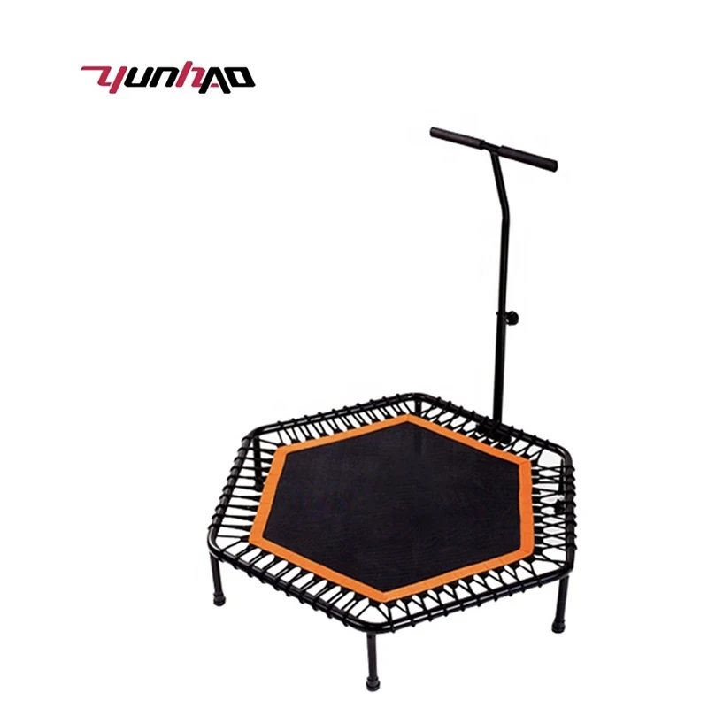44' 48' 50' Foldable Hexagonal Trampoline With Adjustable Handle Bar For Children And Adult