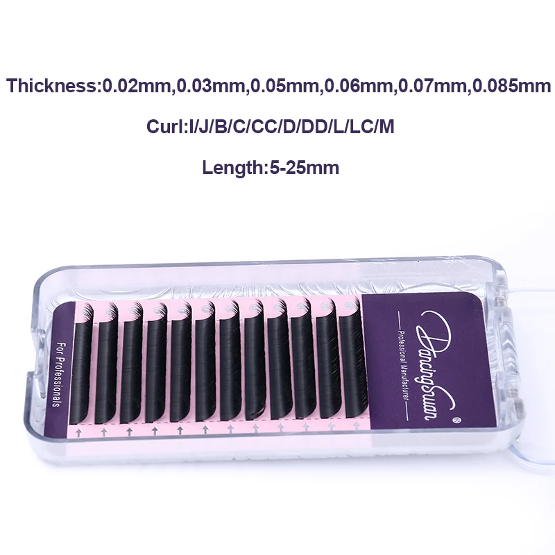PBT Fiber Supplies Private Label Korea Volume Eyelash Extensions Natural Long Hand Made