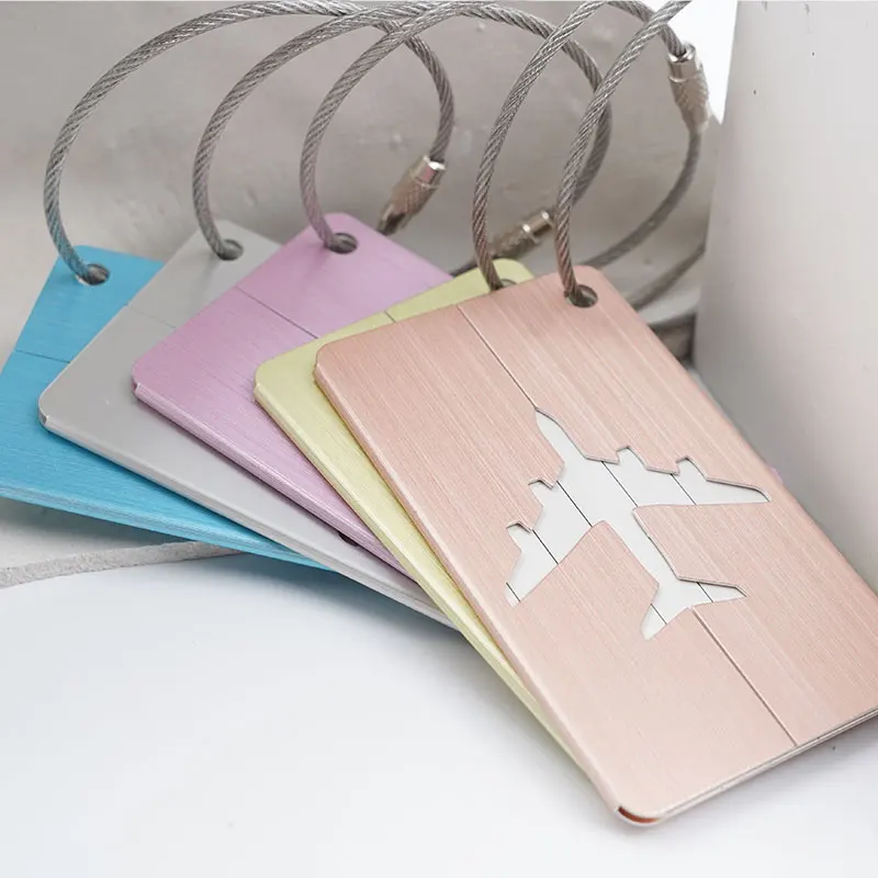 Luggage Tag Wholesale Factory Custom Metal Sublimation Blank Airplane Aluminum Metallic tag