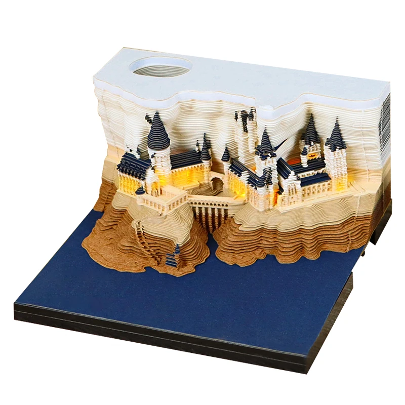 Доставка 2025 Hary Potter Hogwarts Castle carco capary Decoration Paper Memo 3D