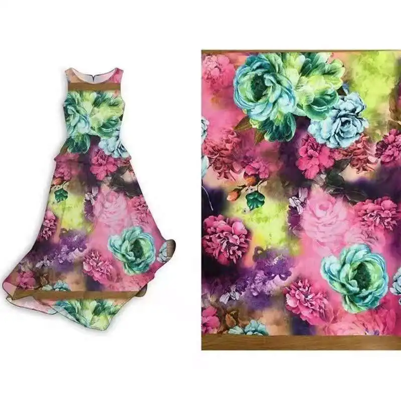 Stock Lot 100% Polyester 75D High Twist Georgette Moss Crepe Pearl Chiffon Fabric for Garment