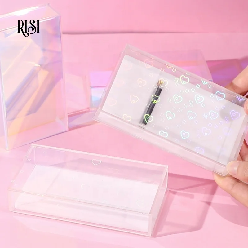 RISI Acrylic Eyelash Extension Organizer Box Storage Eyelash Magnet Lash Tile With Cover Iridescent Private Label