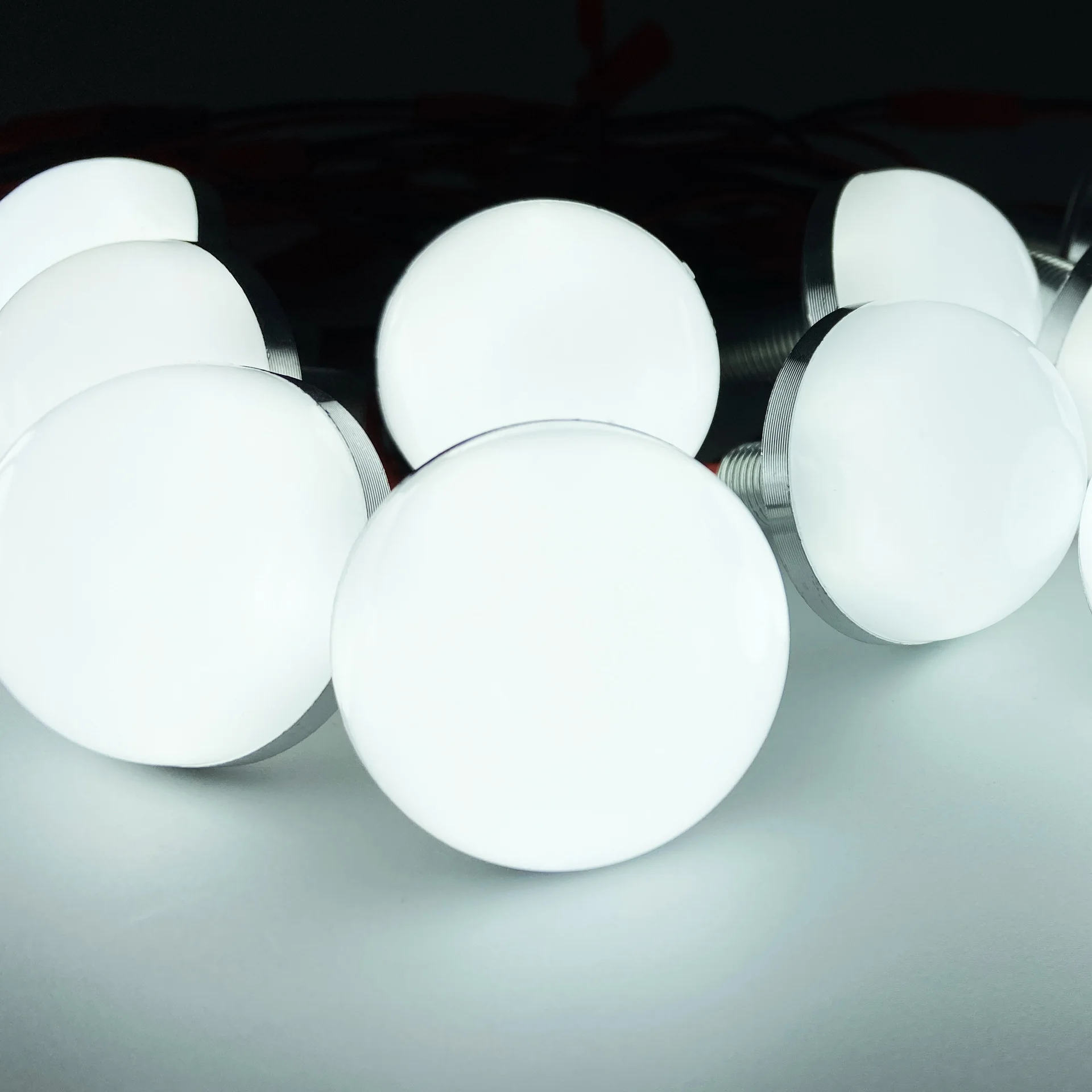 Tri-color Dimmable LED Beauty Mirror  48mm PC DC12V Stick Drill for Bathroom and Bedmirrorresser Bulbs Modern Mirror Light