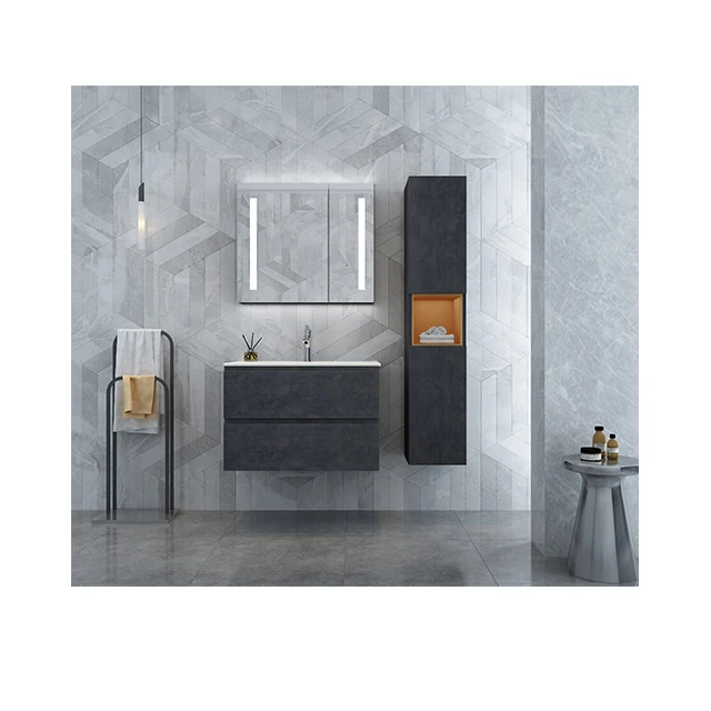 
European hot selling customized pvc modern bathroom vanity 