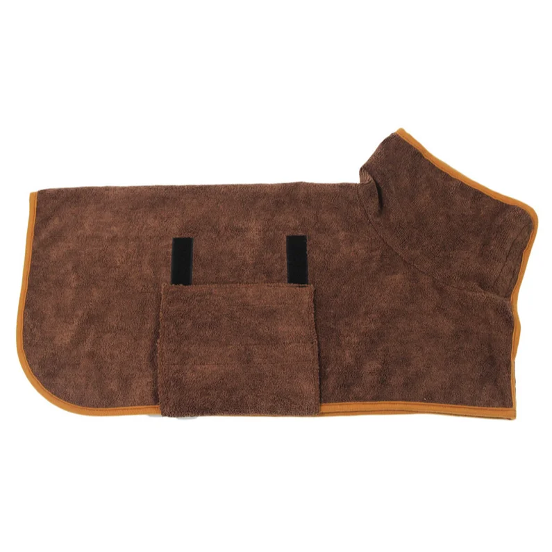 Adjustable Soft Fast Drying Super Absorbent Pet Dog Bathrobe Towel for Puppy Small Medium Large Dogs  bath towel with pocket