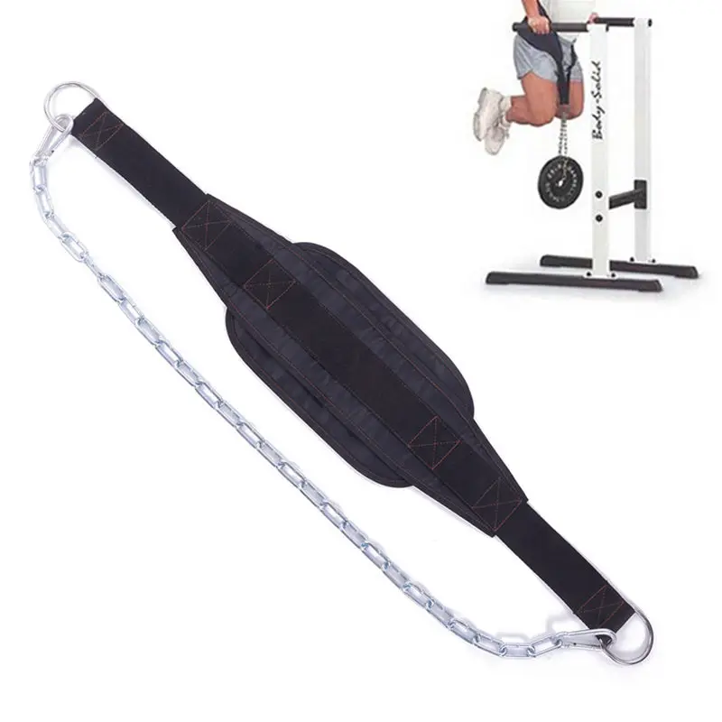 
Home Gym Equipment Pull Up Belt For Powerlifting Fitness Bodybuilding Strength Training Weight Lifting Belt with Chain 