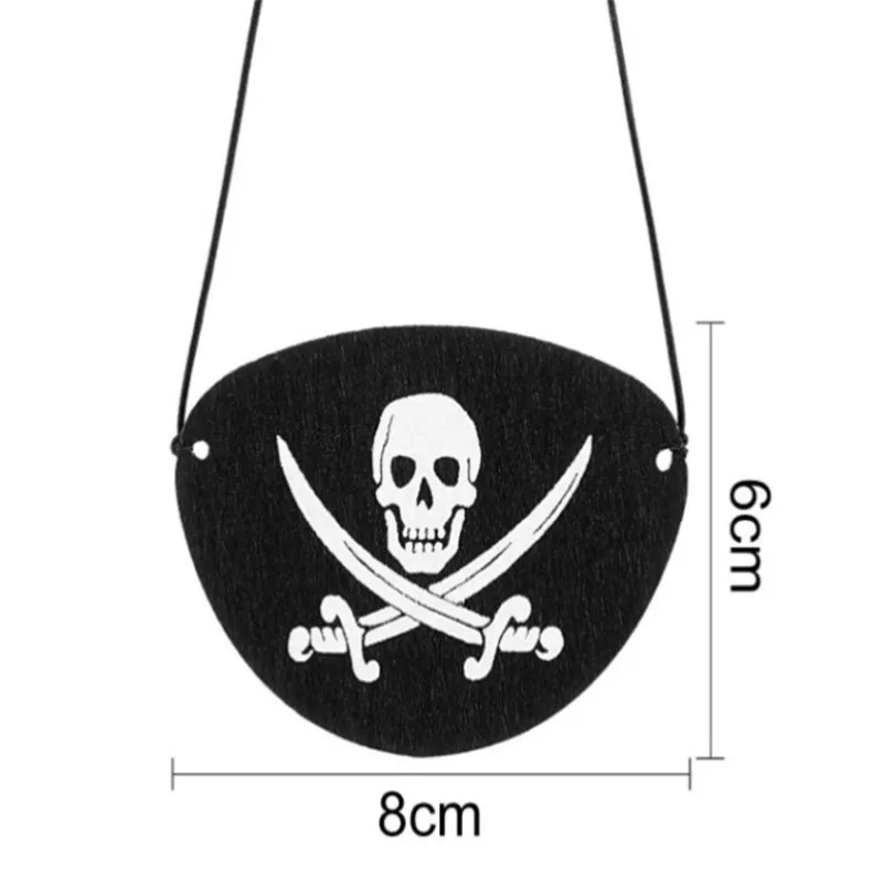 Anime Felt Pirate Eye Patches for Kids Theme Party One Eye Skeleton Captain Halloween Festival Pirate Masks