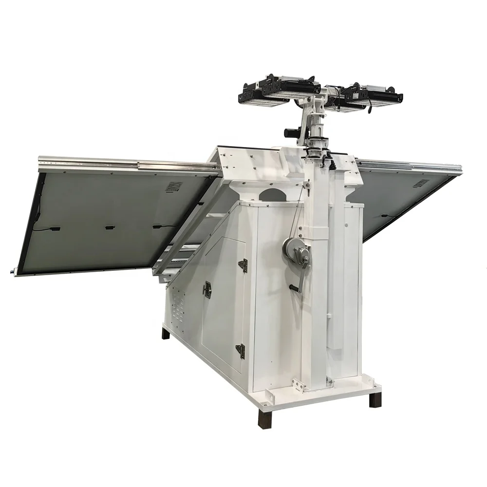 Manual telescopic mast LED flood solar light tower