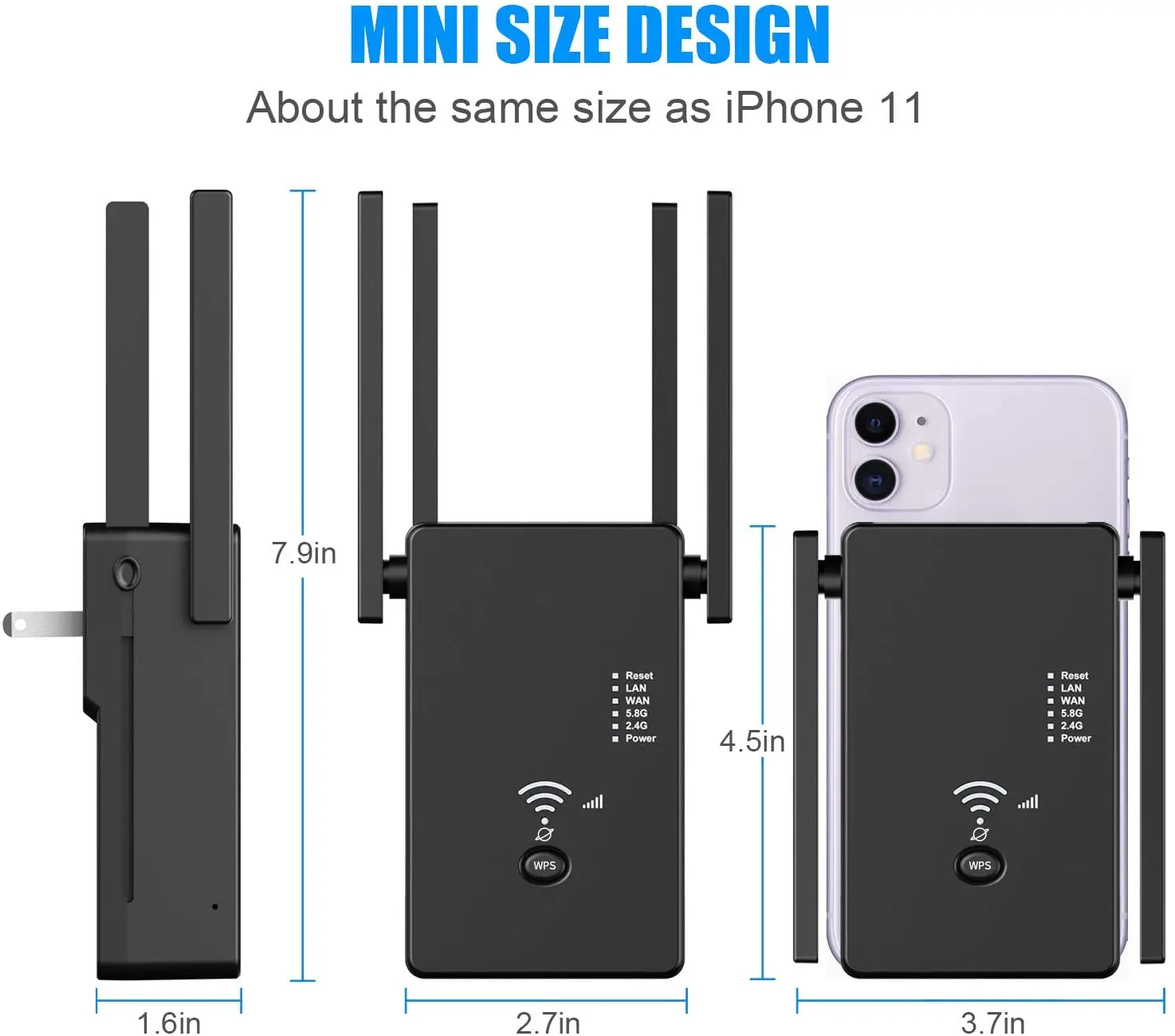 High Speed Network 2.4G+5.8G Dual-band Wireless Wifi signal Repeater Range Extender 1200mpbs