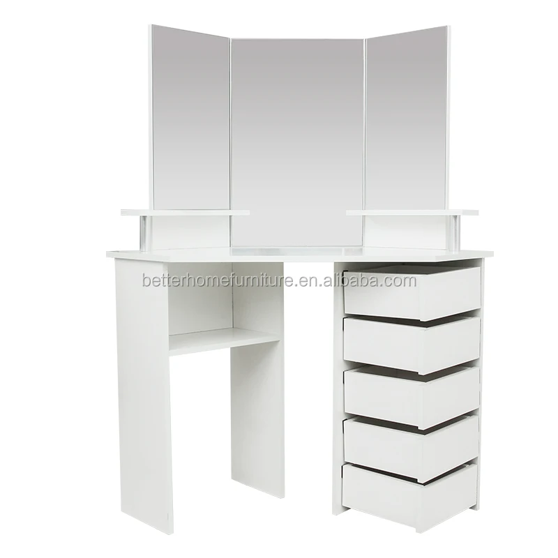 
ZJH Girls modern dressing table makeup table vanity with mirror 