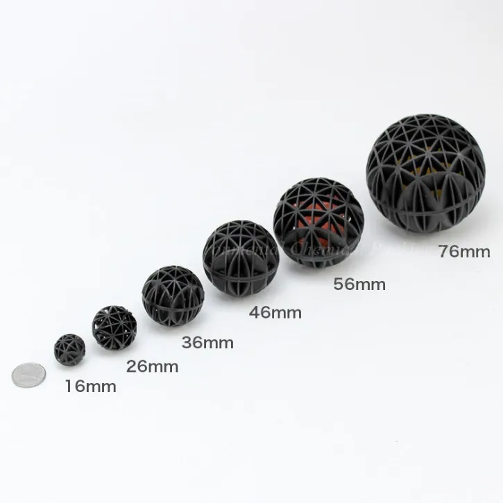 Aquarium Water Filter Media Different Size Bio Balls With Foam Core For Fish Farm And Koi Pond