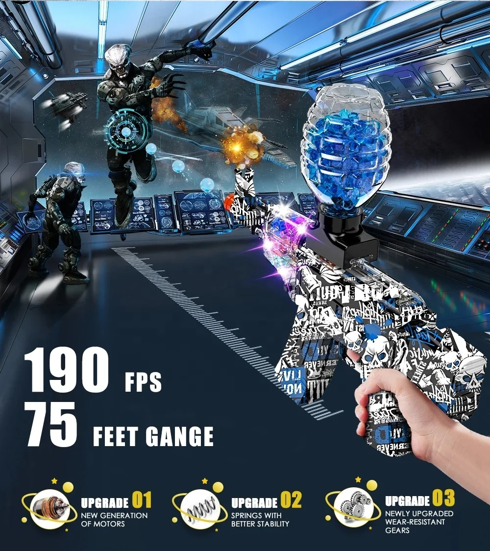 2024 New Upgrade Electric Gel Ball Blaster Water Gel Pistola Toys Gun Hydrogel Blaster Gun With Colorful Lights