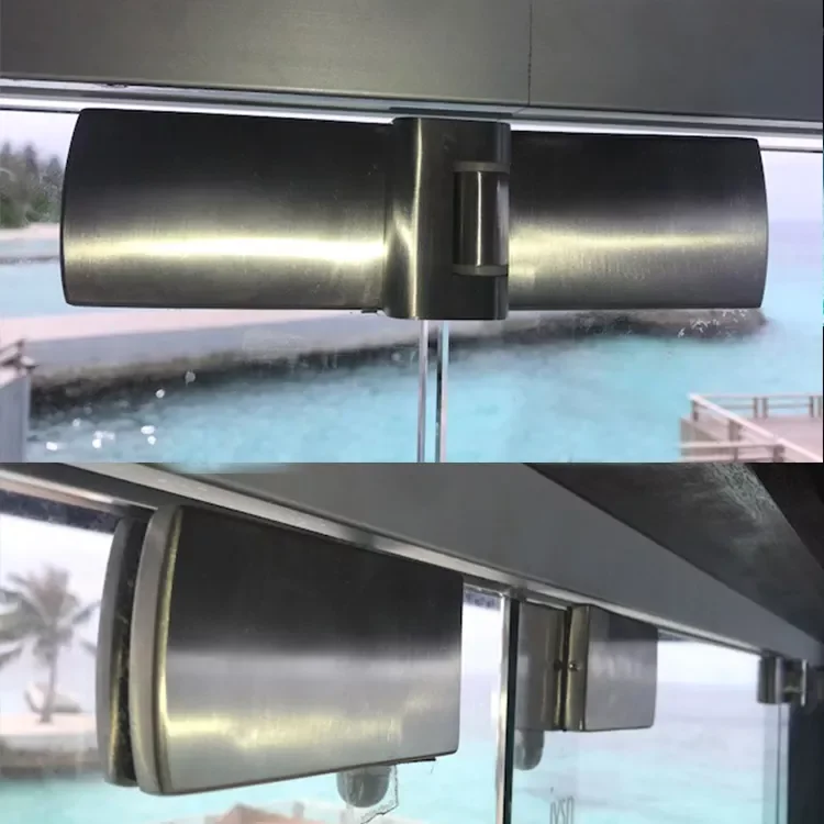 HDSAFE 8/10/12mm tempered frameless glass folding door system glass partition stainless steel hinge stack sliding bi fold door