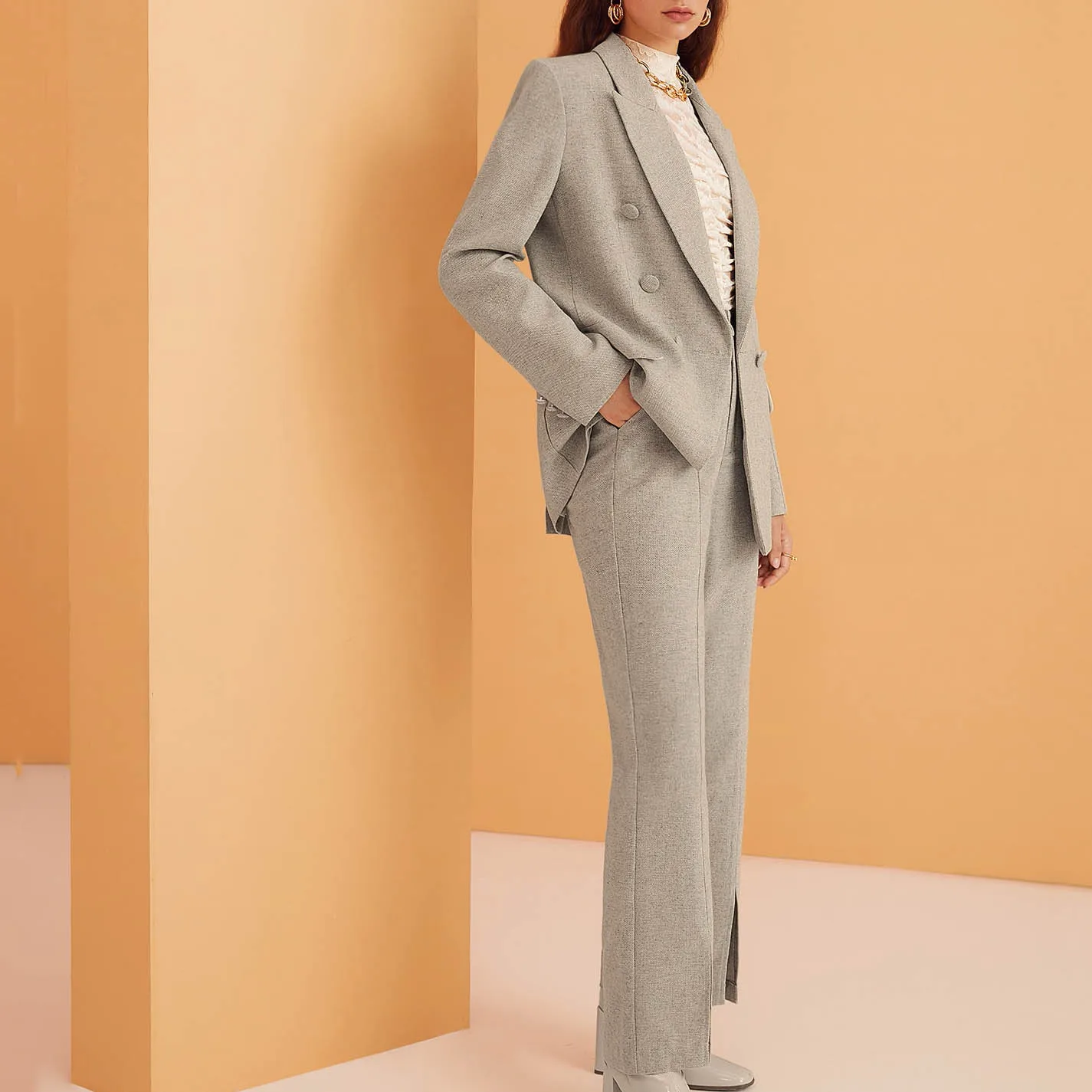 British Style MidLength Coats for, Women Wholesale Fall Clothing Options Blazers/