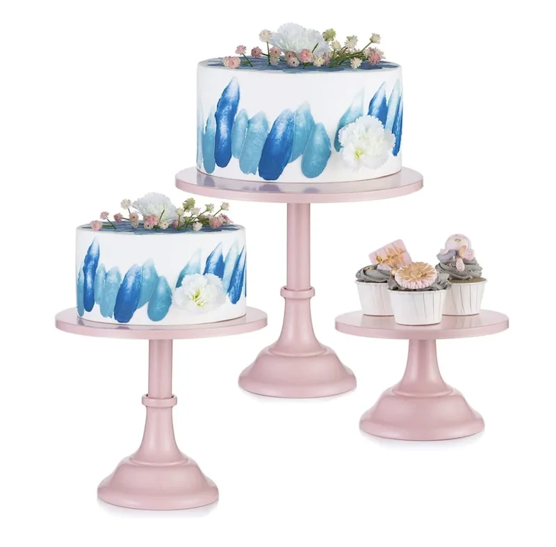 Wedding Round Cake Pedestal Stand White Metal Cake Stands For Party Dessert Table Display Set Events