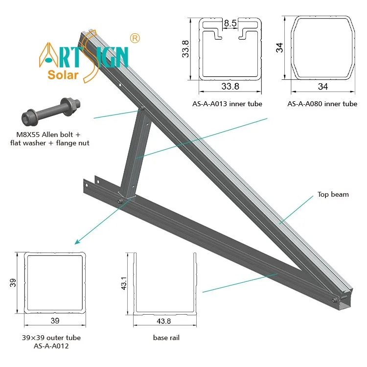Art Sign Solar metal roof bracket PV aluminium mounting Kit triangle brackets ballasted mount
