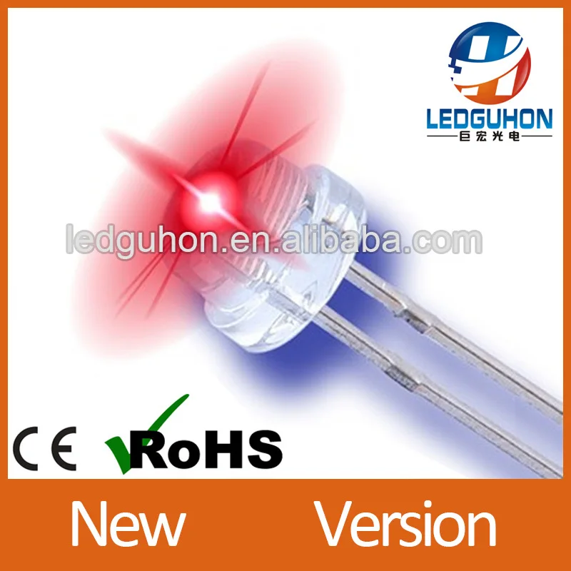 lamp led 4.8/5mm straw hat 534 type high brightness red color 620-630nm long legs led diode 1.8v-2.2v