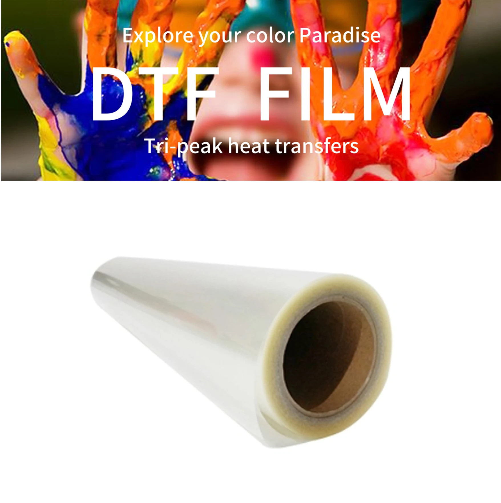 DTF pro  roll 75 micron hot/cold peel matte/gloss silicone coated PET release film for  DTG  sublimation star dtf printer