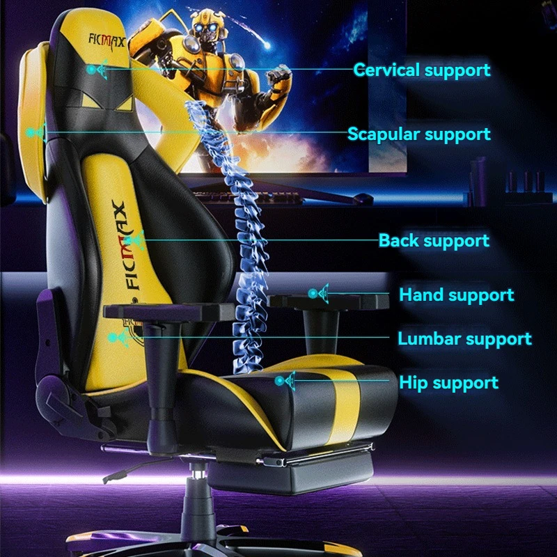 Ergonomic Gaming Chair with  Armrests speaker streaming chair waist support footrest  High Back Gaming Chair High Quality