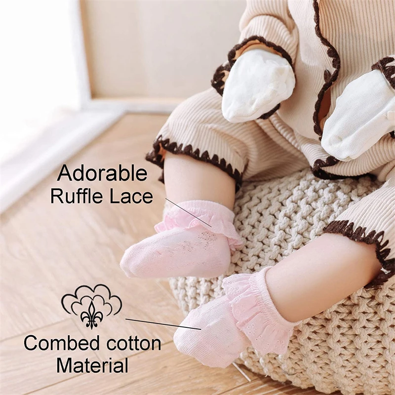 Новые летние хлопковые короткие носки карамельных цветов в стиле ретро с вышивкой кружевами и рюшами по щиколотку детские короткие носки принцессы для маленьких девочек