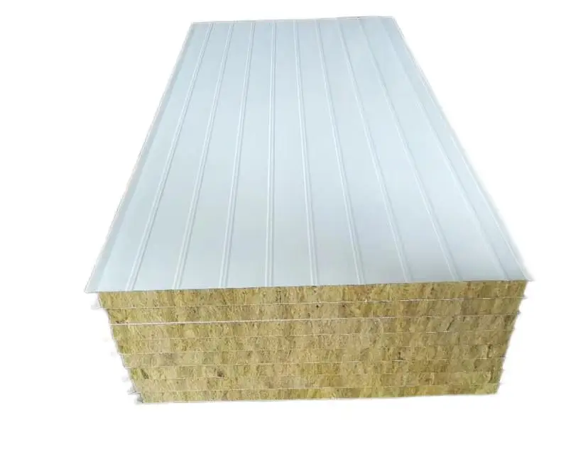 High quality 50mm Fire Proof Sound Proof Rock Wool Sandwich Wall And Roof Panel