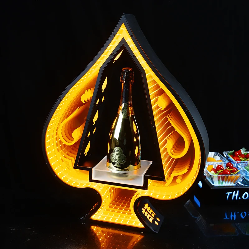 Bar nightclubs wedding Custom serving Tray LED Light Base Stand Rack Champagne whisky wine bottle Glorifiers Display Holder