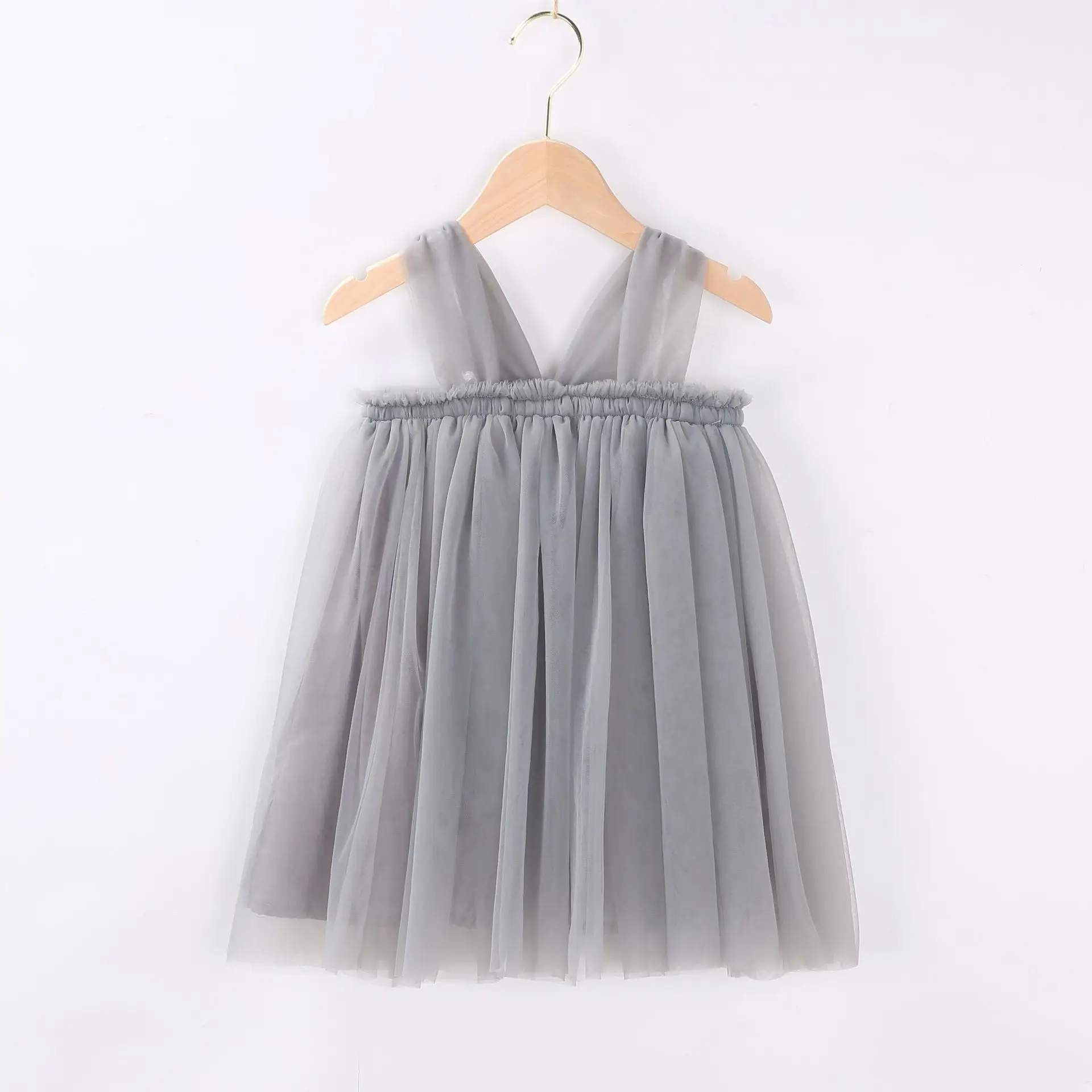 Summer Wholesale Children Birthday Party Frock 1 years Baby Girl Kids Thick Net Mesh Sleeveless Tutu Pompous Skirt Dresses