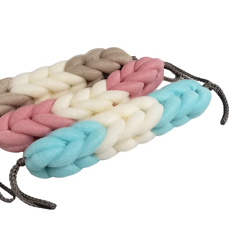 Новый продукт многоцветный длинный Отшелушивающий сетчатый скруббер для душа