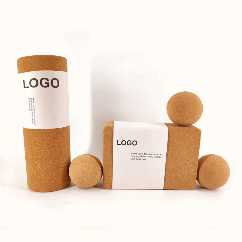 Wholesale Wooden Yoga Block High Density Cork Yoga Brick Custom Print Eco Friendly Cork Yoga Block