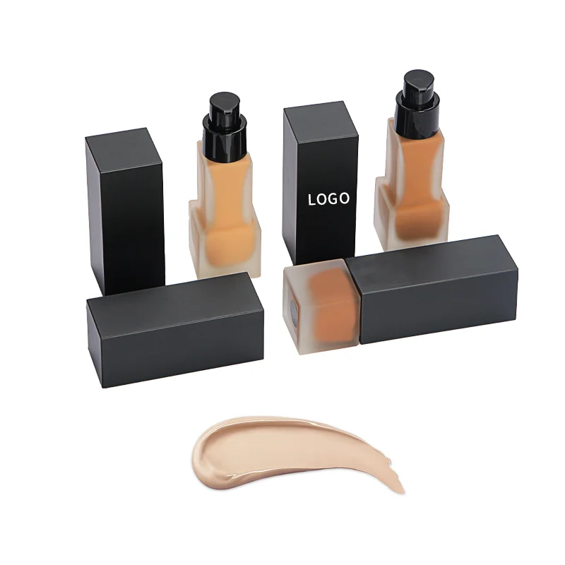 no logo matte makeup vegan for dark skin long-lasting full coverage waterproof private label cosmetics liquid foundation