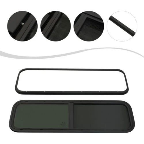 Slide  Windows Price RV Dark Tinted Glass With Mounting Ring  For Van  Camper