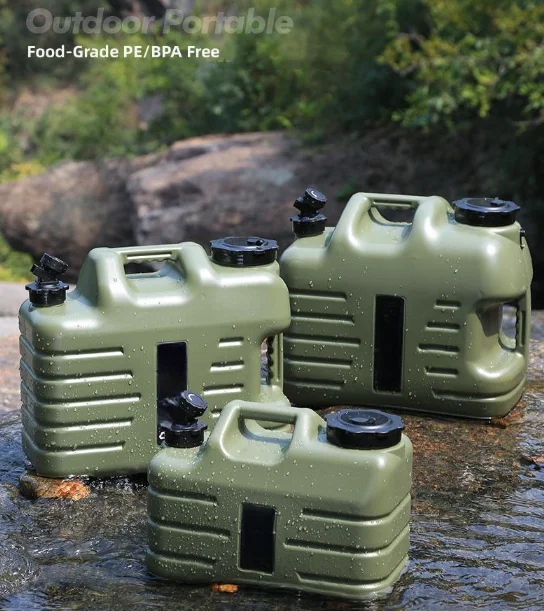 Camping Water Containers,Portable Water Tank Storage with Spigot,Large Bucket for Hiking BBQ Gear Survival
