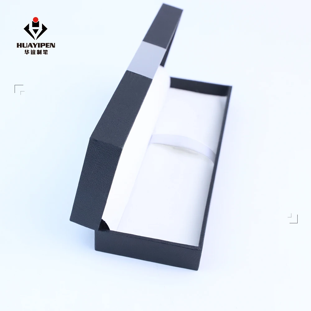 Metal aluminum sheet can be laser logo luxury gift pen logo logo case black rectangular high-grade gift packaging box