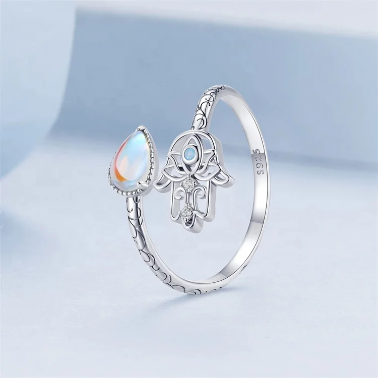 custom design personalized promise luxury gemstone ring hip hop engraved chunky hand opal silver 925 jewelry rings for ladies