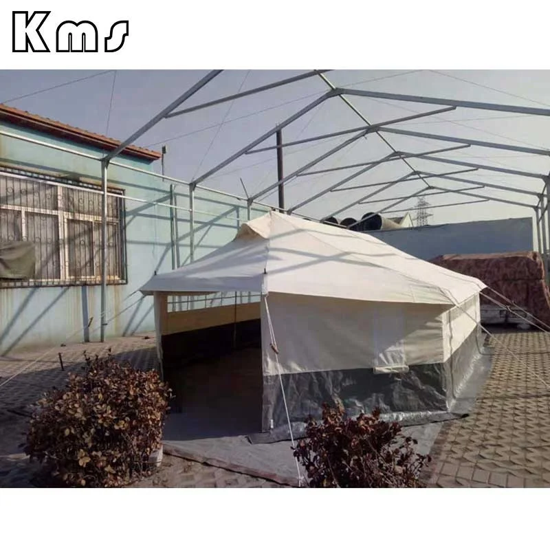 KMS Custom OEM Canvas 6.6x4m White Waterproof Windproof  Tents Used With Ground Sheet Camping Outdoor Tent