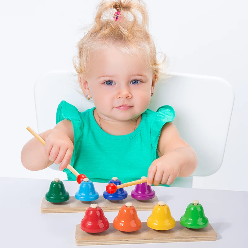 Wholesale montessori wooden music box toy wood ratchet instrument stand musical wooden spoons baby toys for kids